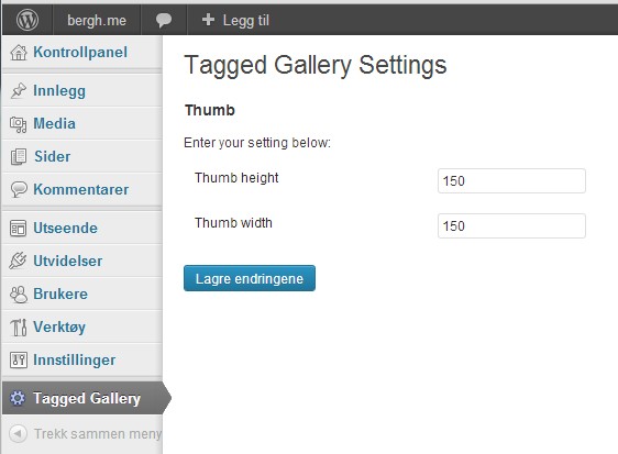 In the admin interface you can define the size of your thumbs