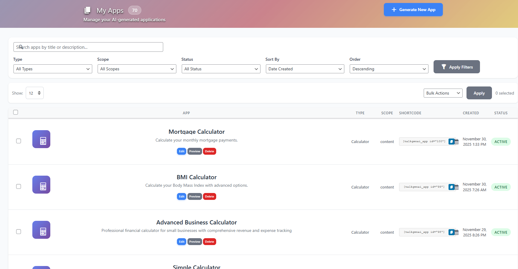 Easy-to-use Dashboard for managing your apps