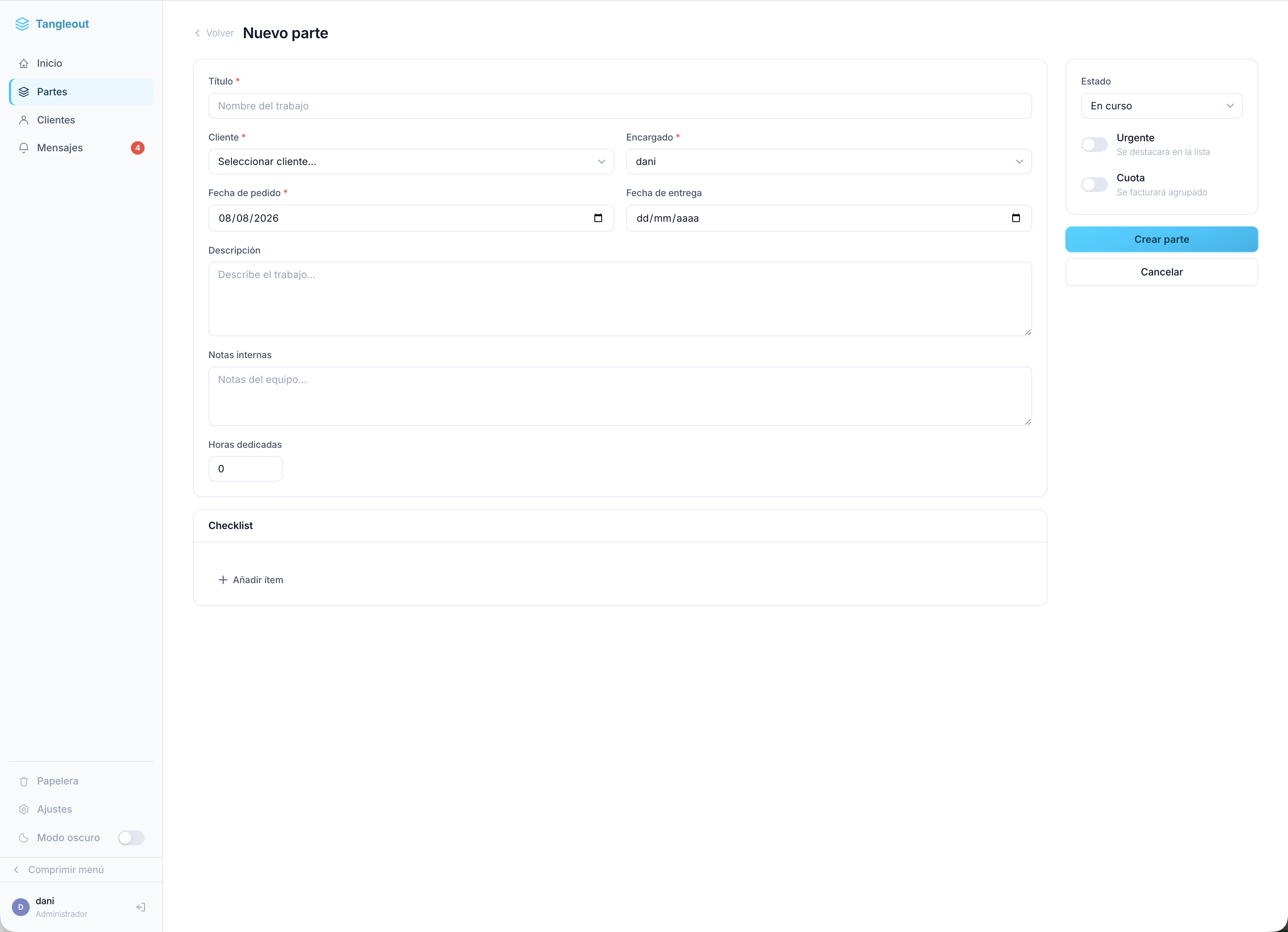 Dashboard with priority scoring.