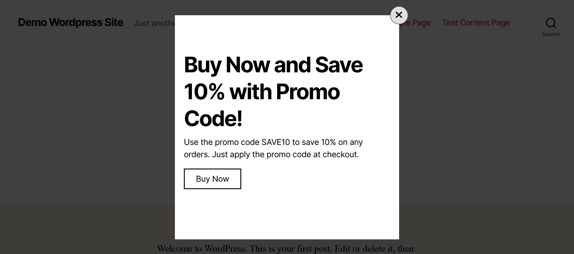 Show a modal window only to targeted users.  Use this plugin to give users an additional nudge to complete a purchase by showing a promo code or other content unique to them.