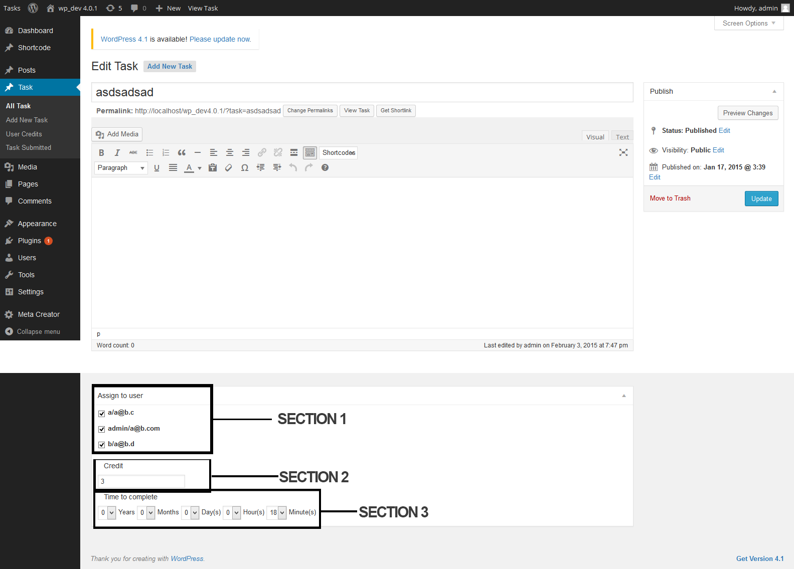 In "User credit" , admin can set the total credit for his employee(s), this credit(s) is the credit reserved for each employee.  If any employee can finish the task in time, the task credit will be added to correspondet to that user. And if the employee fails, the task credit will be subtracted from this total credit(s)