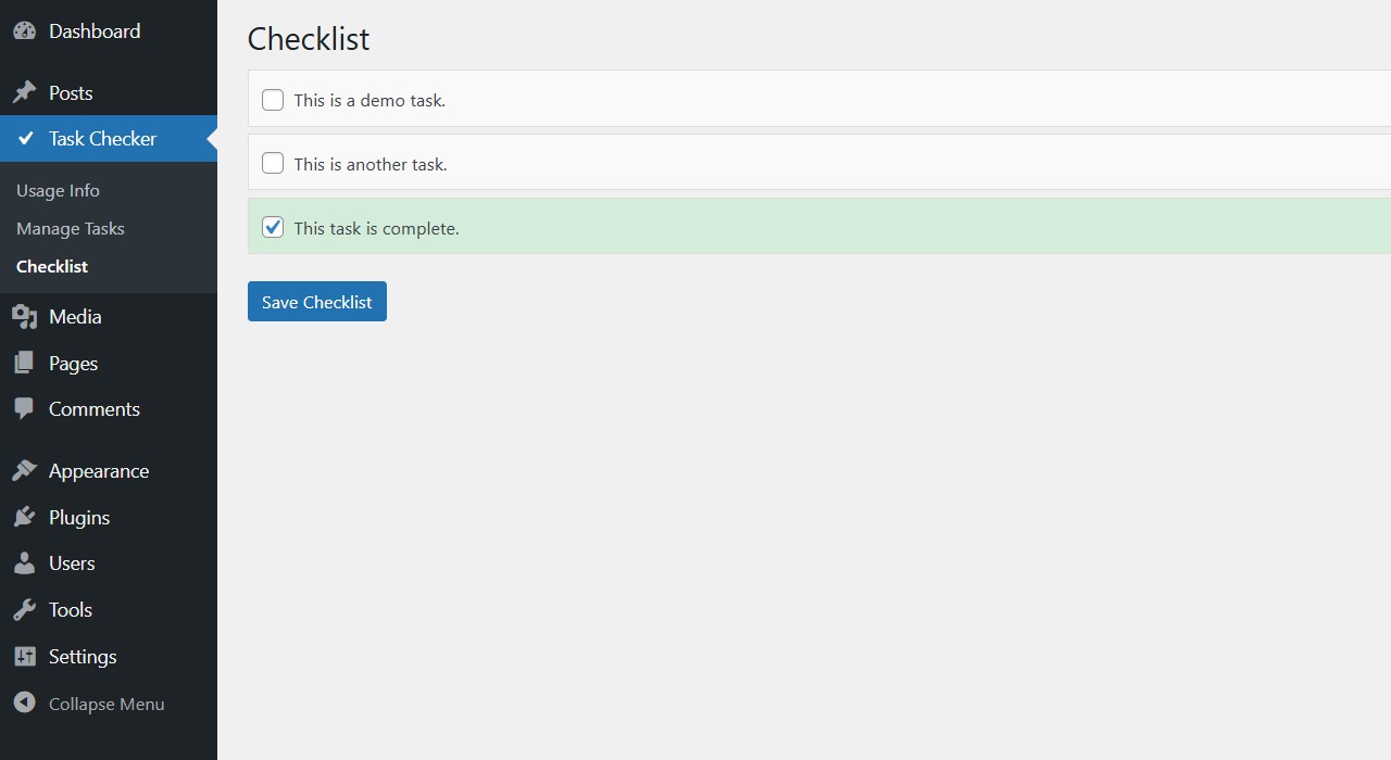 Example of Checklist