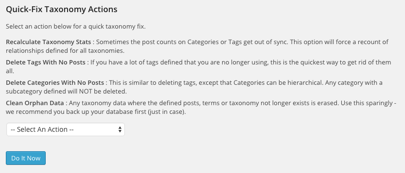 Quick Fix Actions section