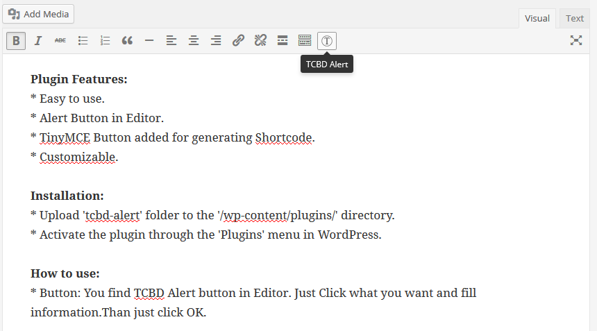 TCBD Alert Button.