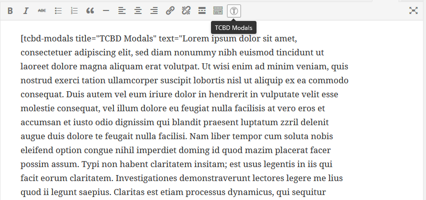TCBD Modals Button.