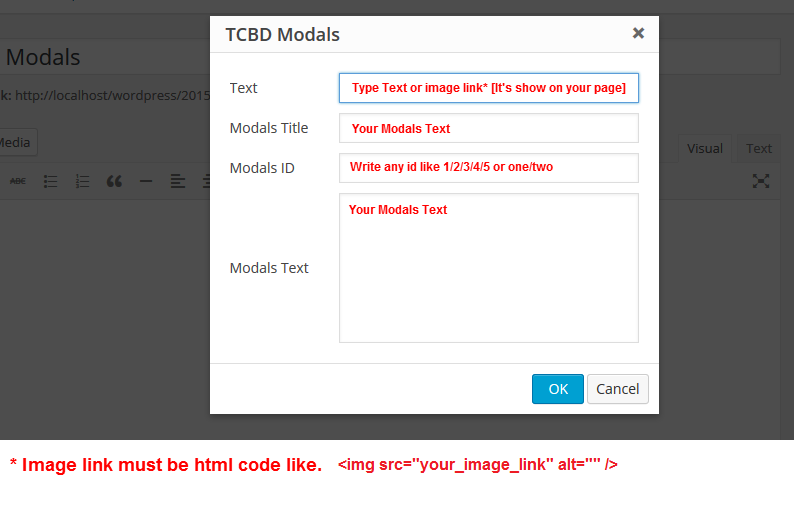 TCBD Modals Shortcode generating.