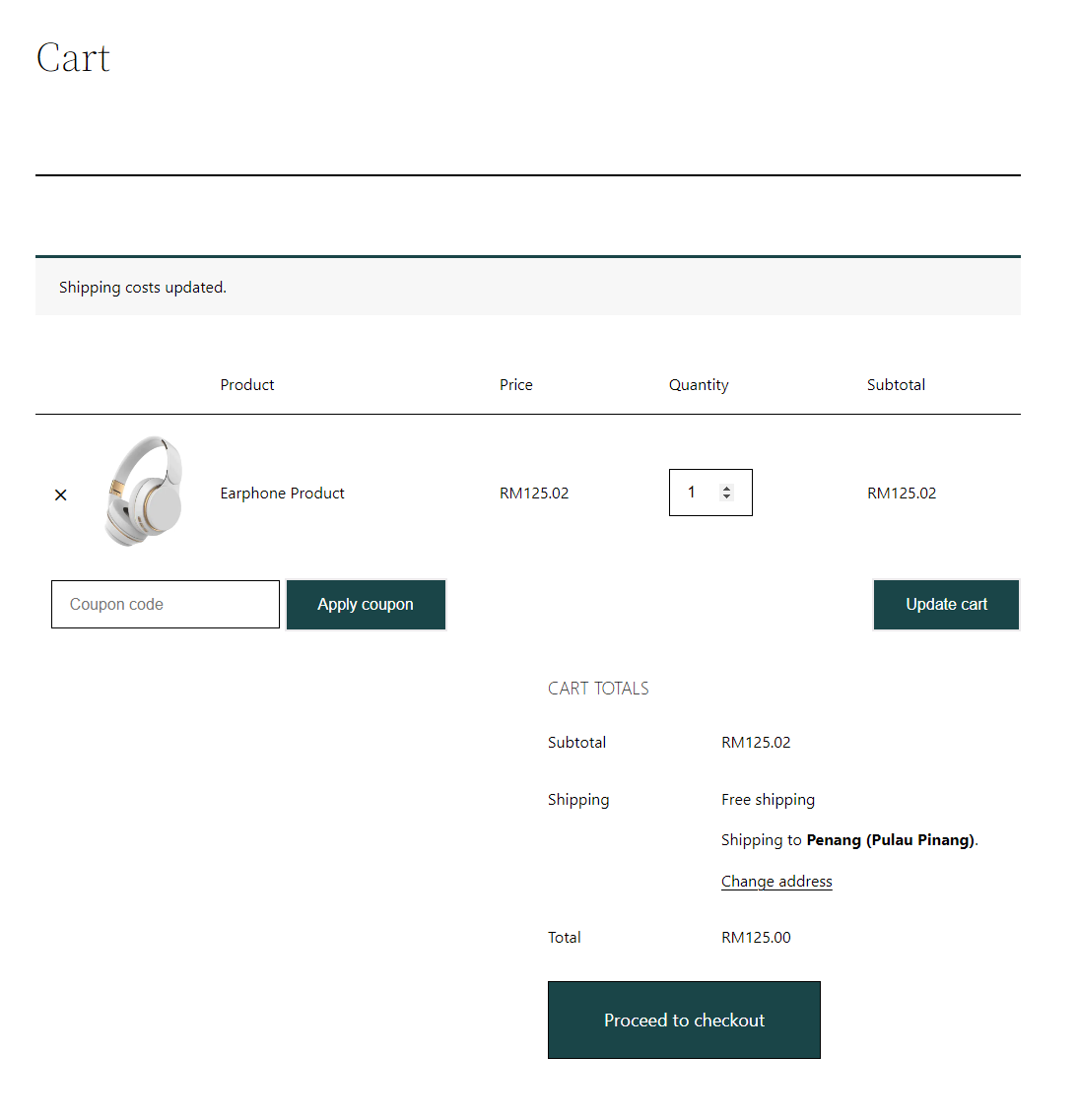 Cart Total after rounding off.