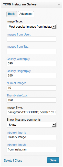 Advanced config
