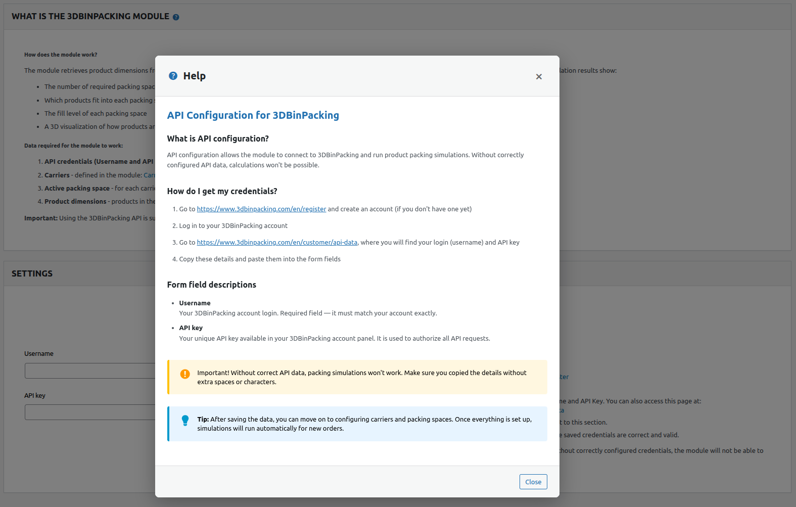 Contextual help tooltips and in-app guidance for configuration screens.