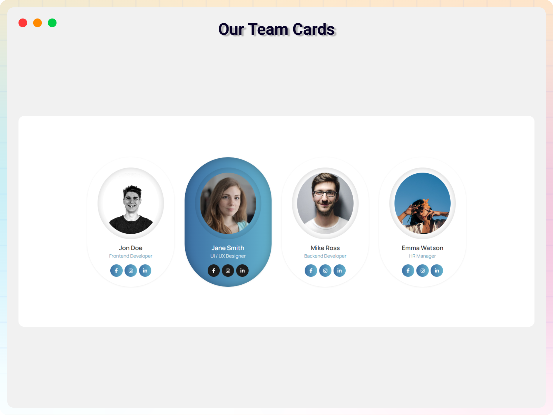 Team Section - Theme 6