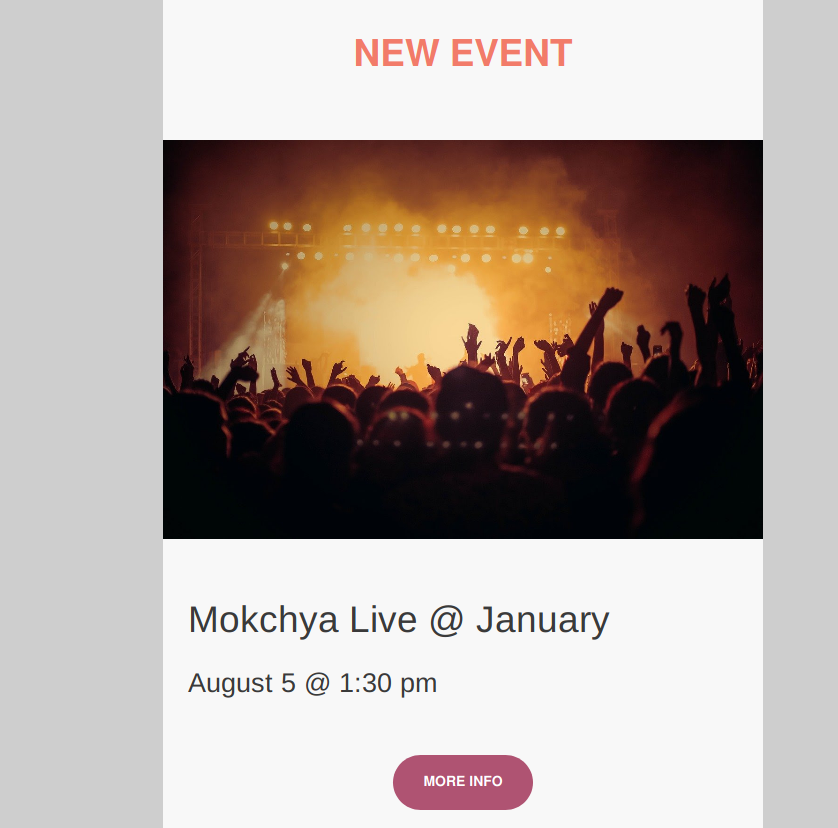 New event email