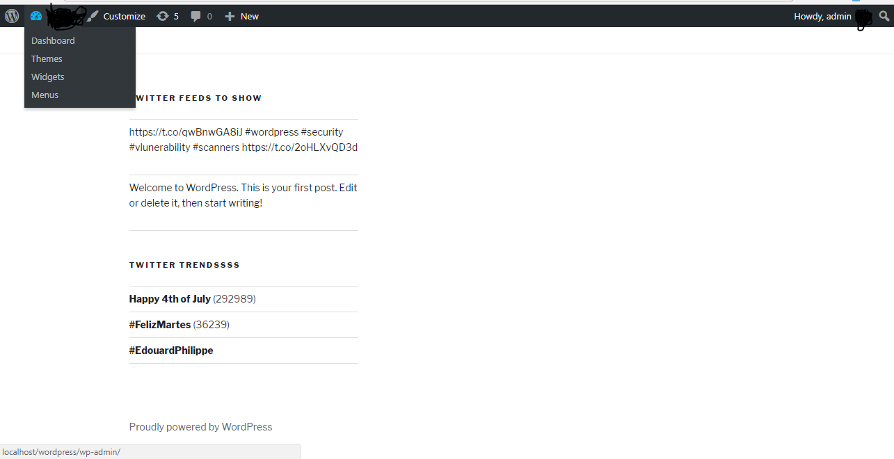 Frontend view