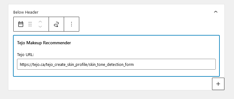 Setting up your tejo URL in the widget.
