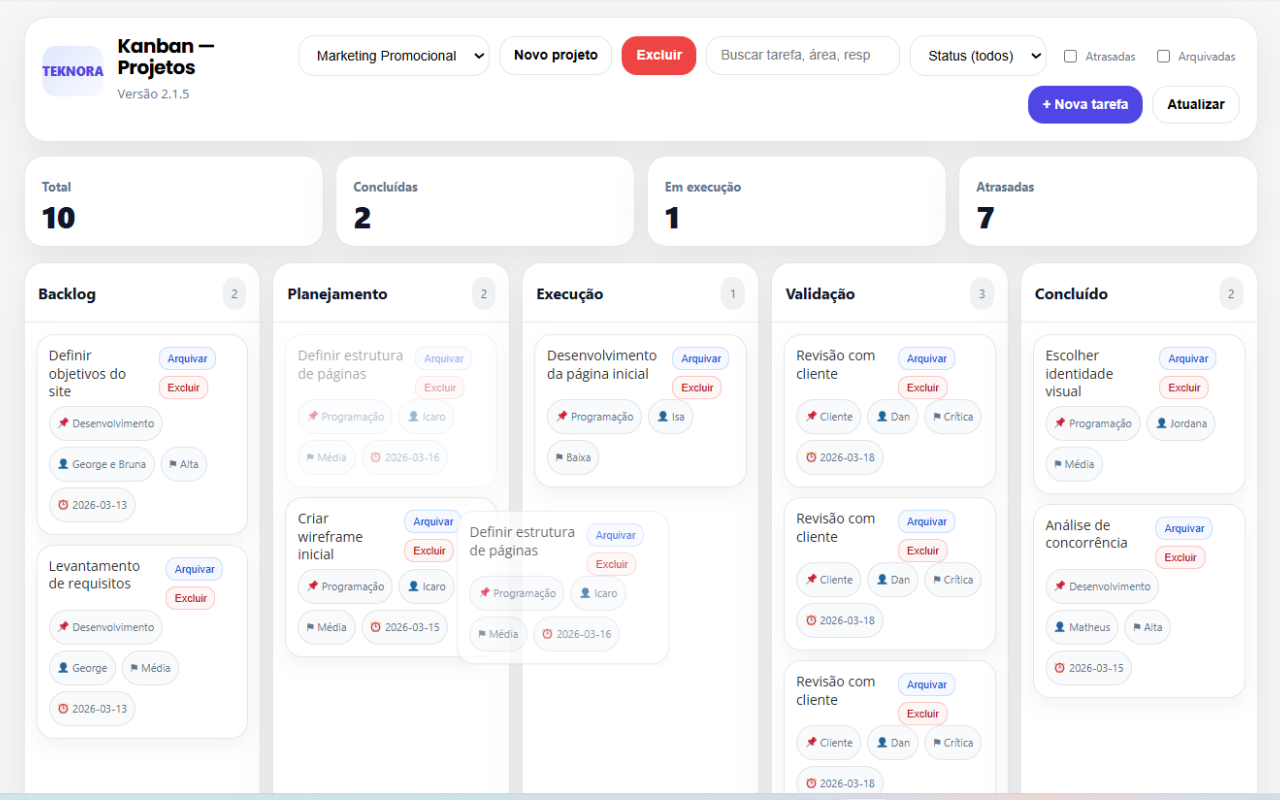 Project and filter controls