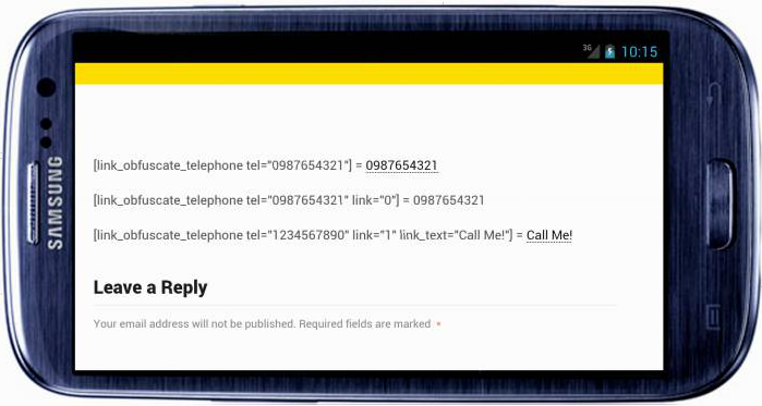 this shows how the plugin affects numbers on a mobile device.