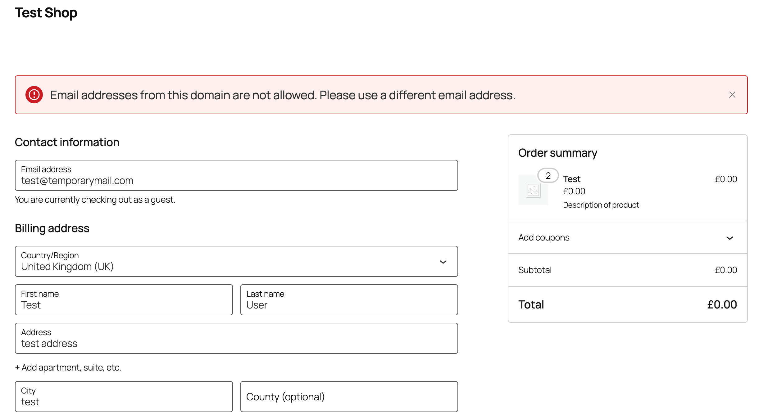 **WooCommerce Protection** - Automatic blocking of temporary email addresses during checkout and customer registration.
