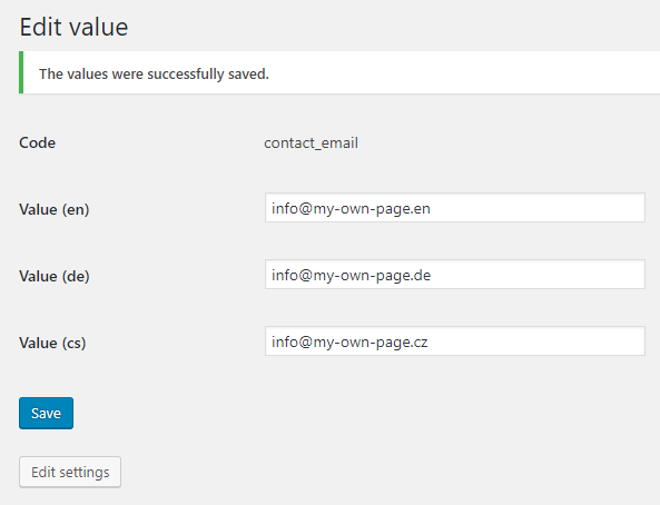 Filling out values