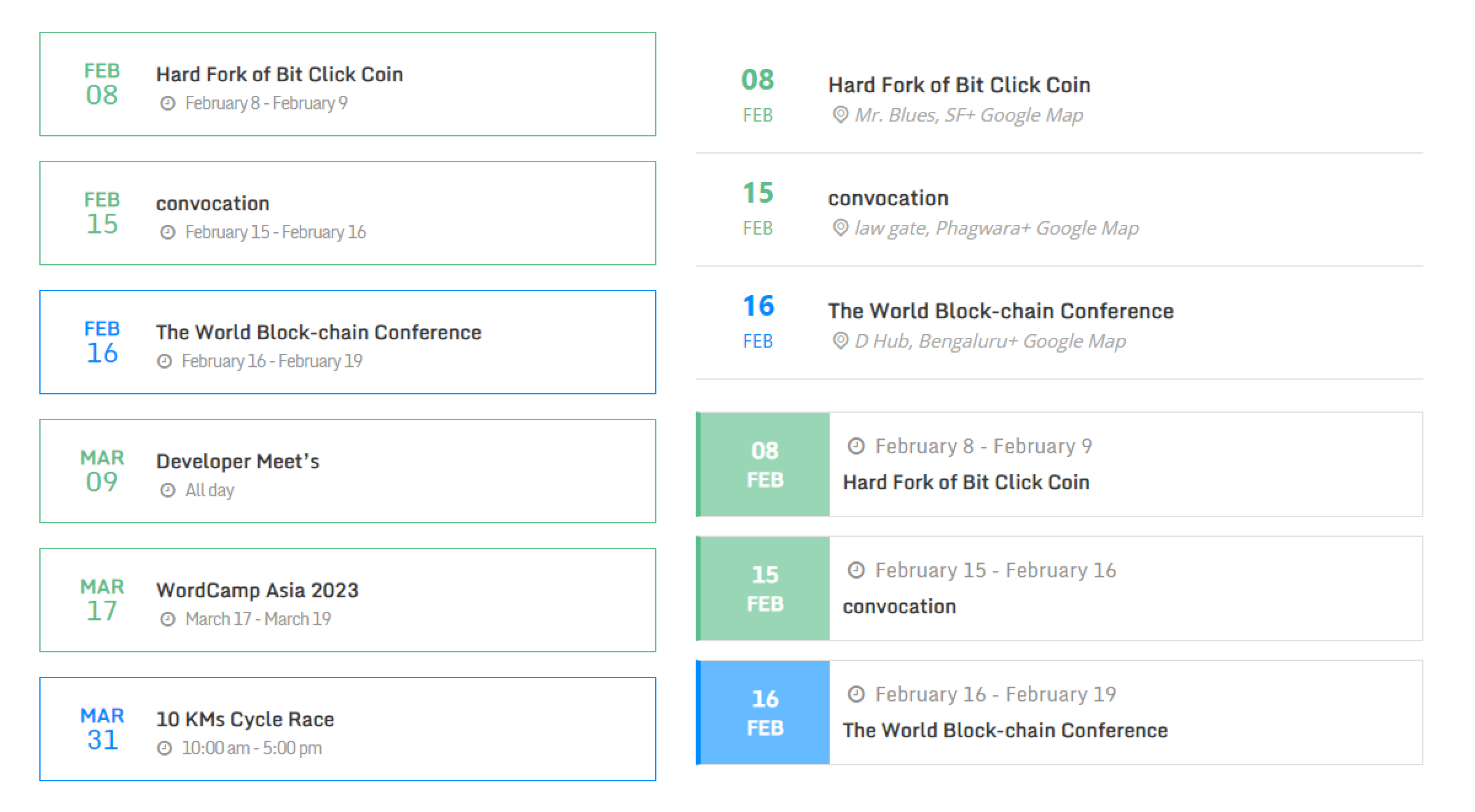 Events List Template Style 3