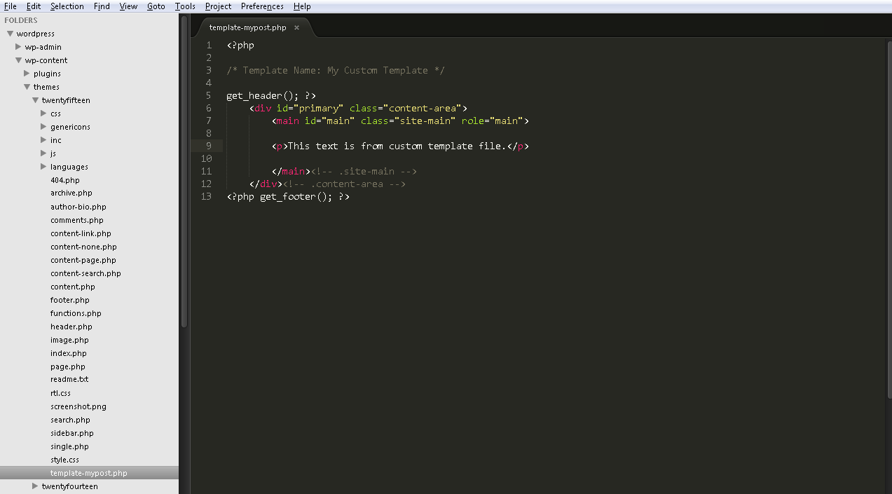 Template file example