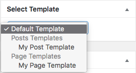 You can choose the template from the dropdown list on the right
