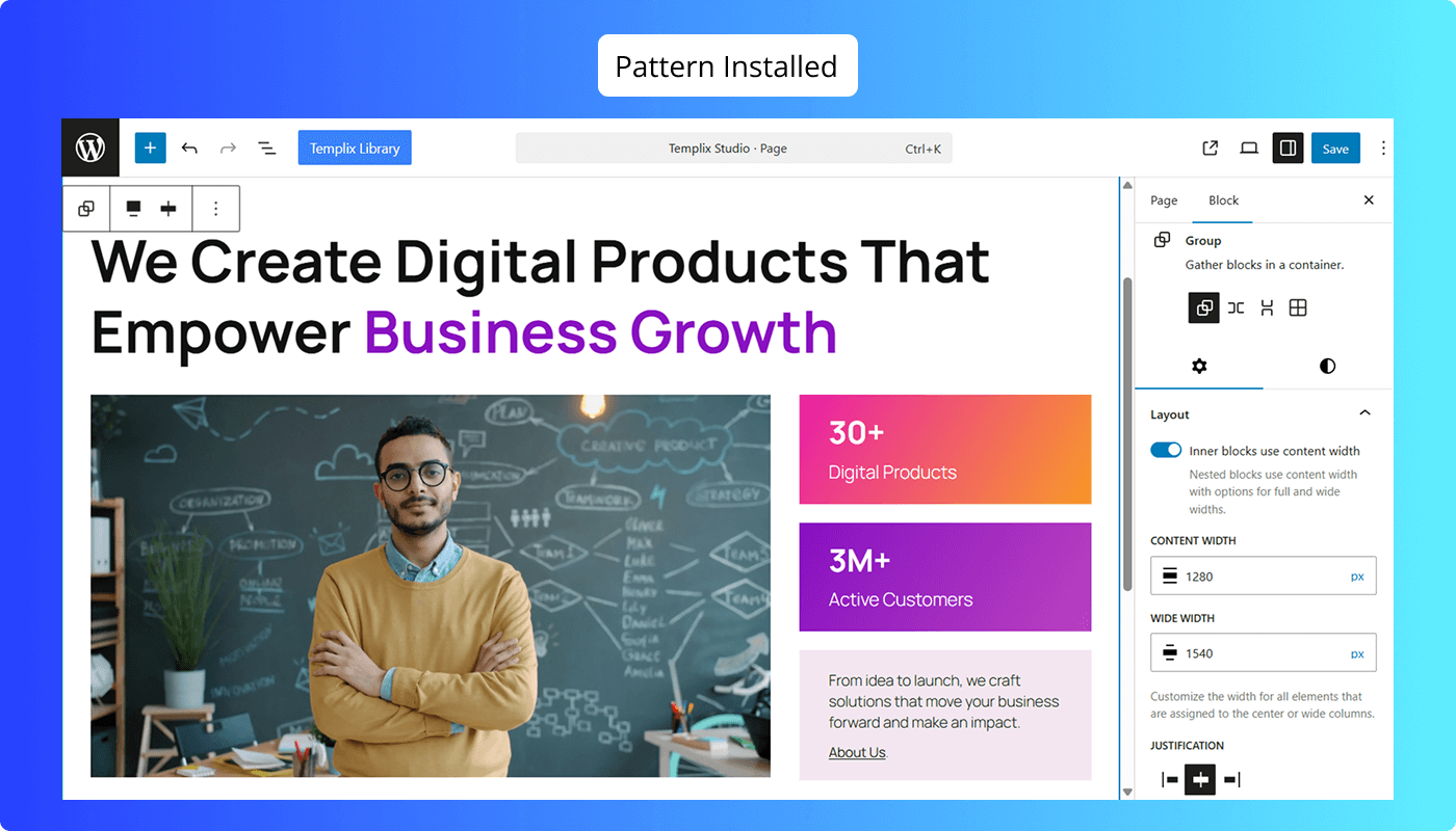 Installed Pattern from Design Library