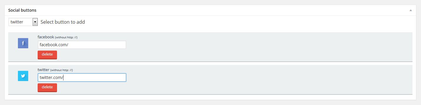 Add Social buttons