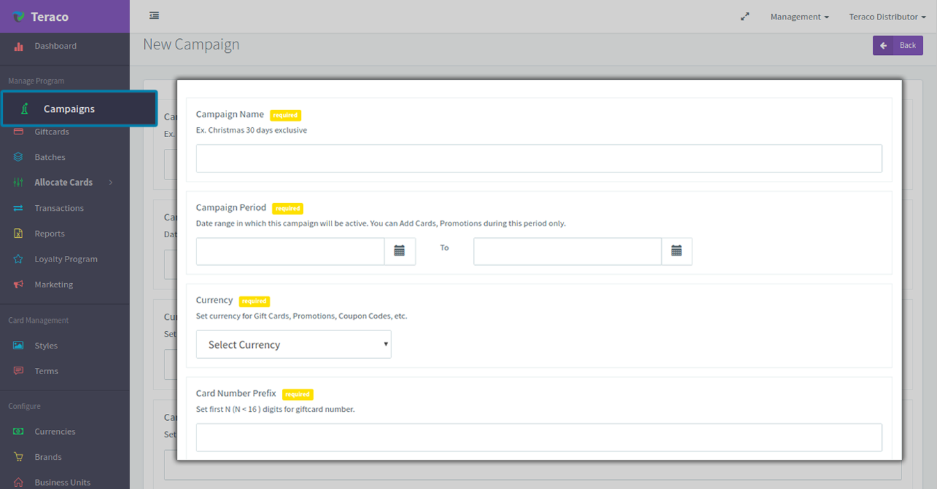 Create Campaigns.