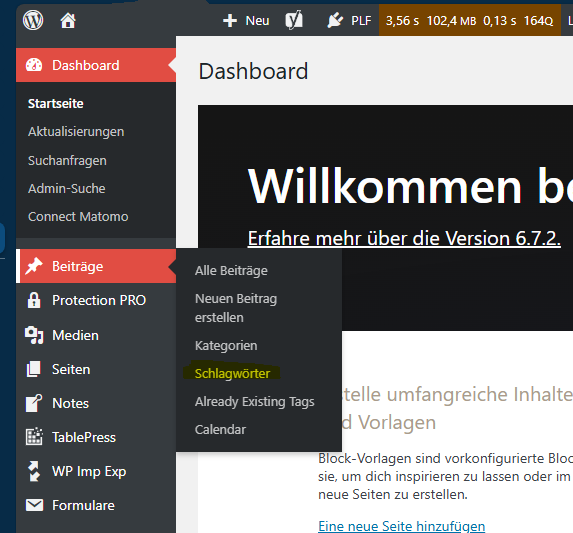 How to find Terms Management inside Wordpress