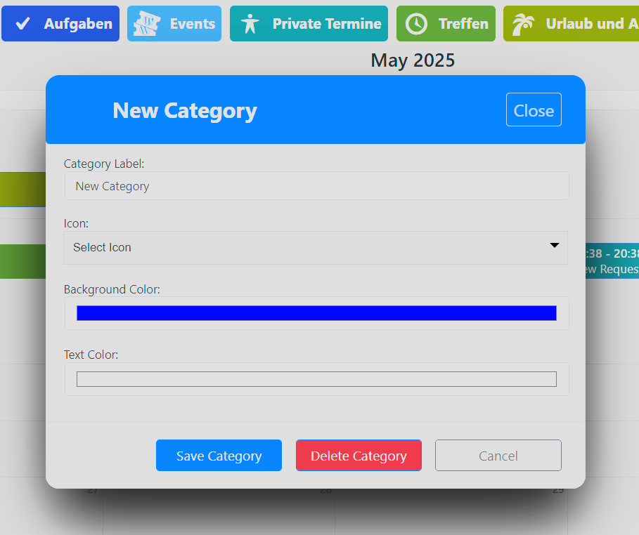 Custom categories – label appointments, tasks or resources your way