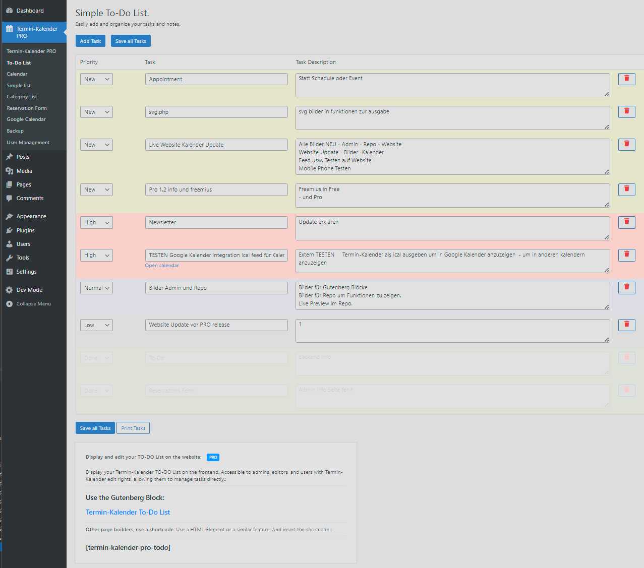 PRO To-Do List – manage priorities and collect form submissions