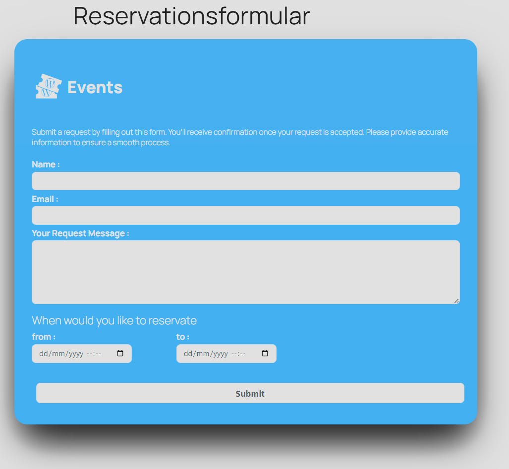PRO Website Reservation Form – take bookings directly on your site