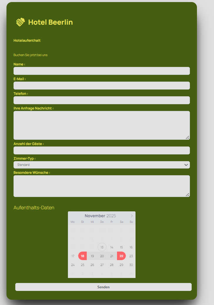 Examples for Contact and Reservation Forms