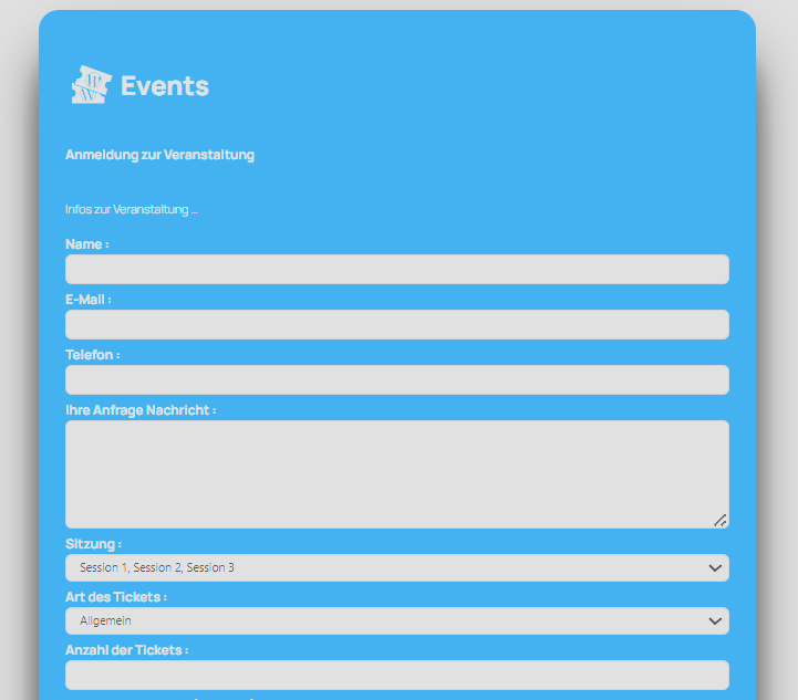 Examples for Contact and Reservation Forms