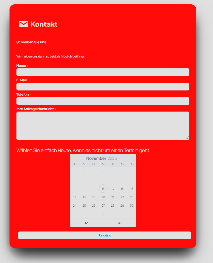 Examples for Contact and Reservation Forms