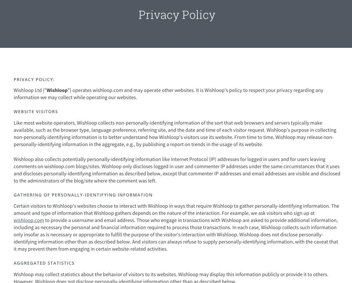 "Privacy Policy" shortcode executed