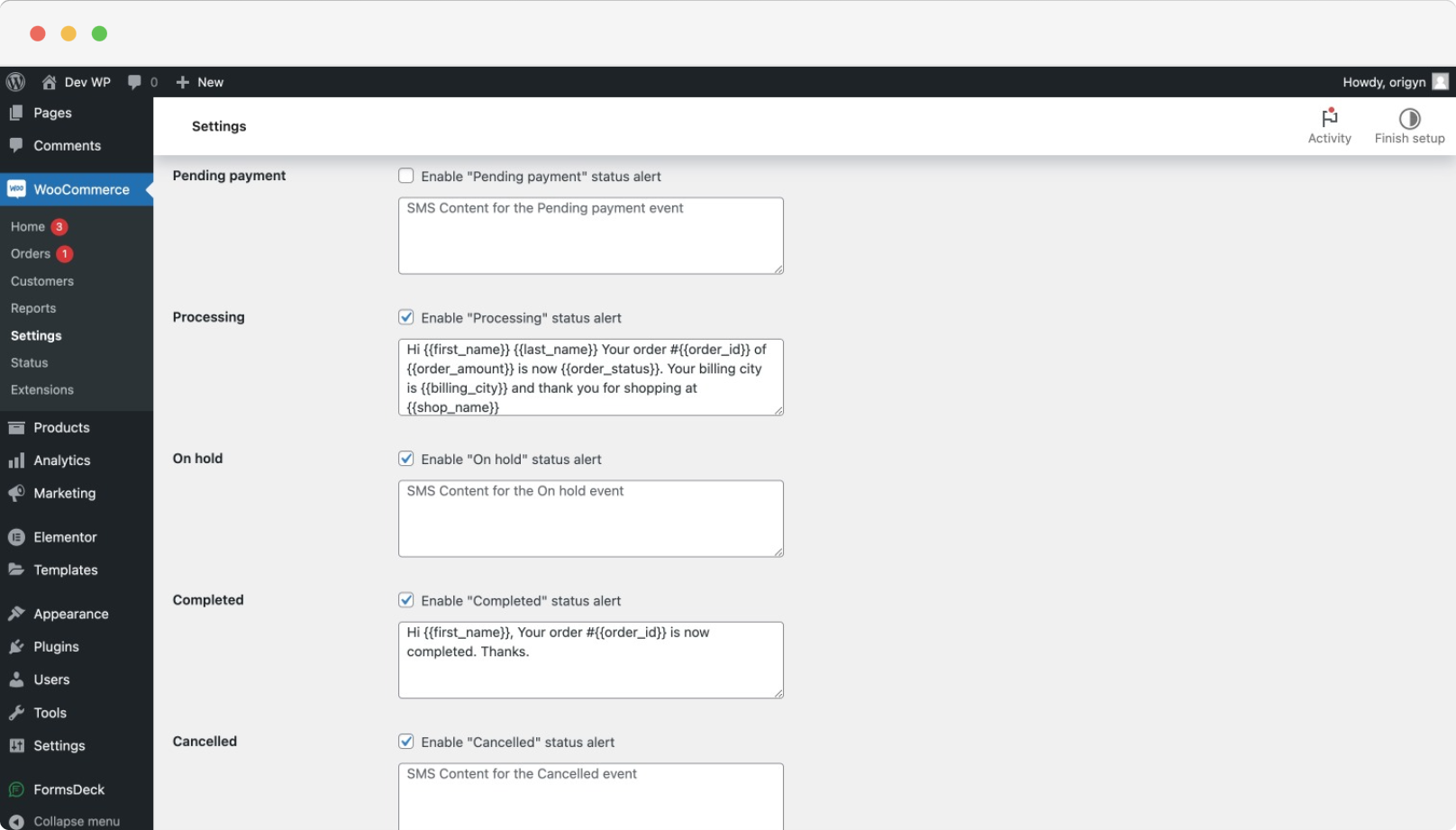 Customer Notifications