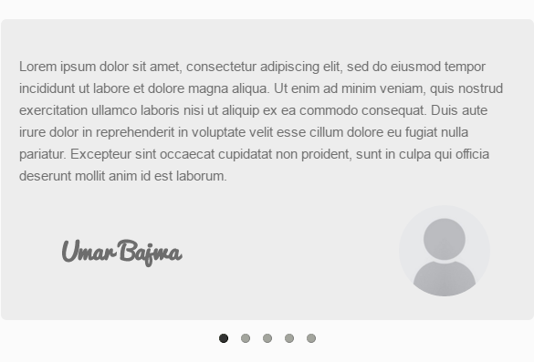 A view of testimonial slider final result.