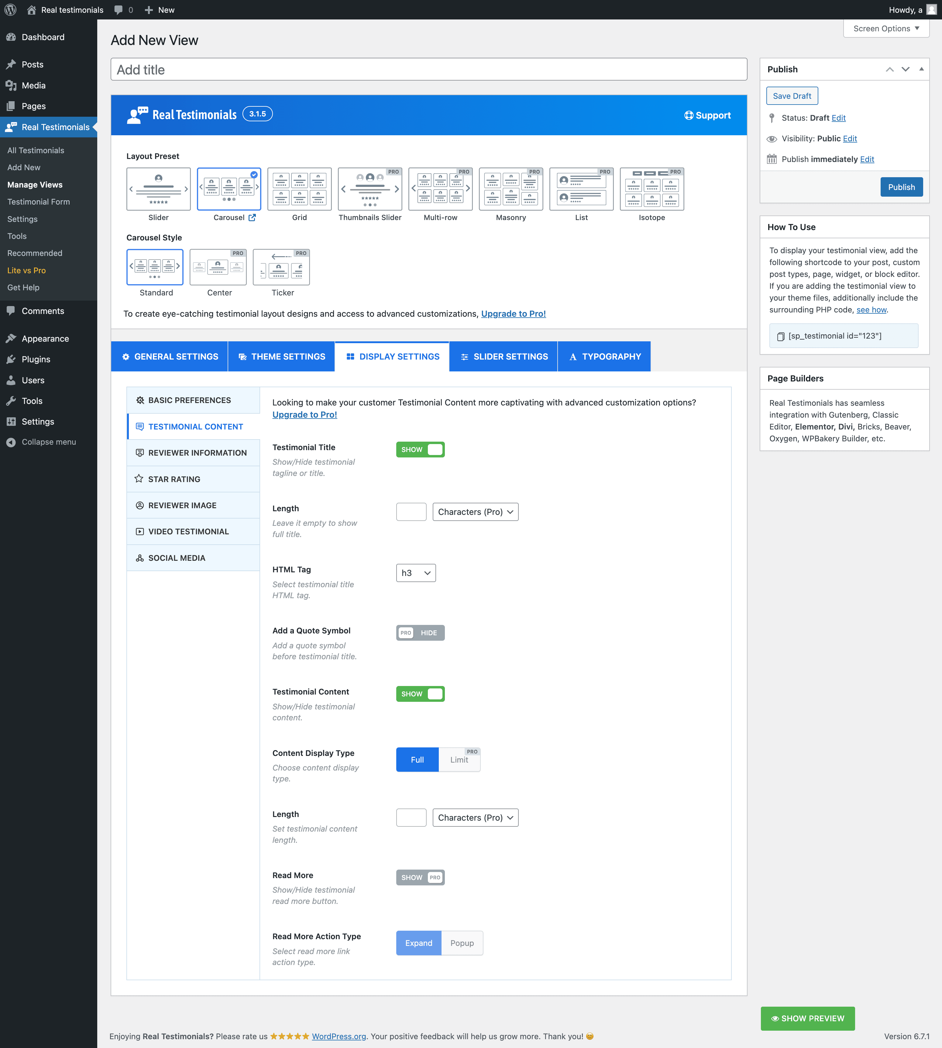 Testimonial Grid