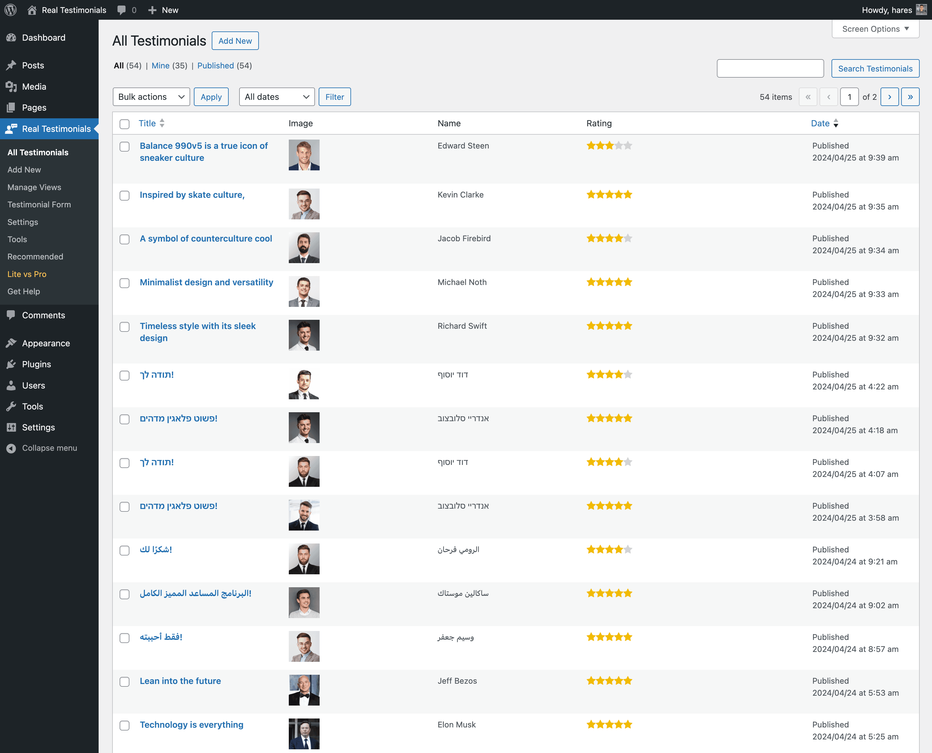 Create Testimonial Form