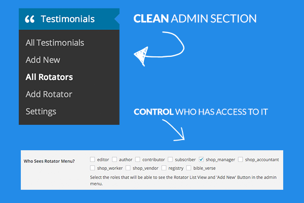 Clean admin panel. Available only to those you want.
