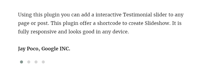 Testimonials Slider Left align