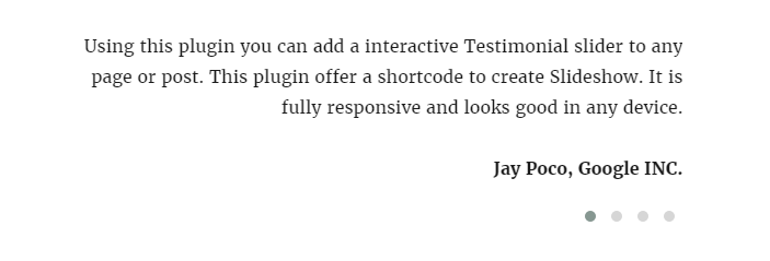 Testimonials Slider Right align