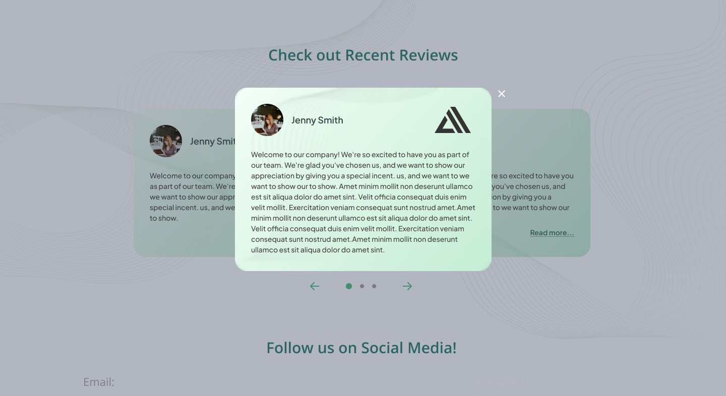 Front-end design of coverflow slider