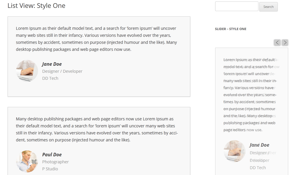 Output of List view