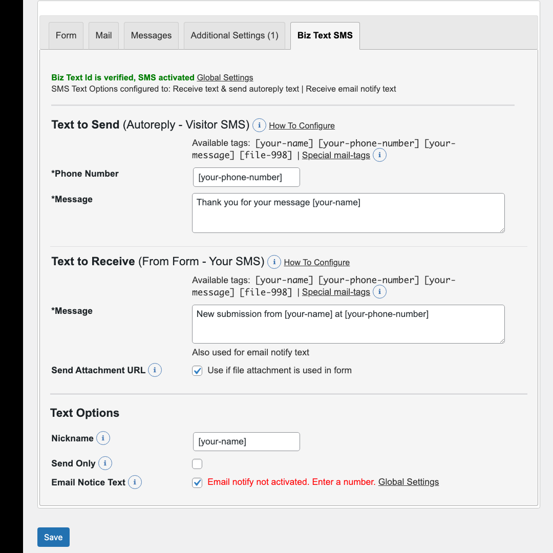 configure sms messages in biz text sms tab screenshot-3.(png|jpg|jpeg|gif).