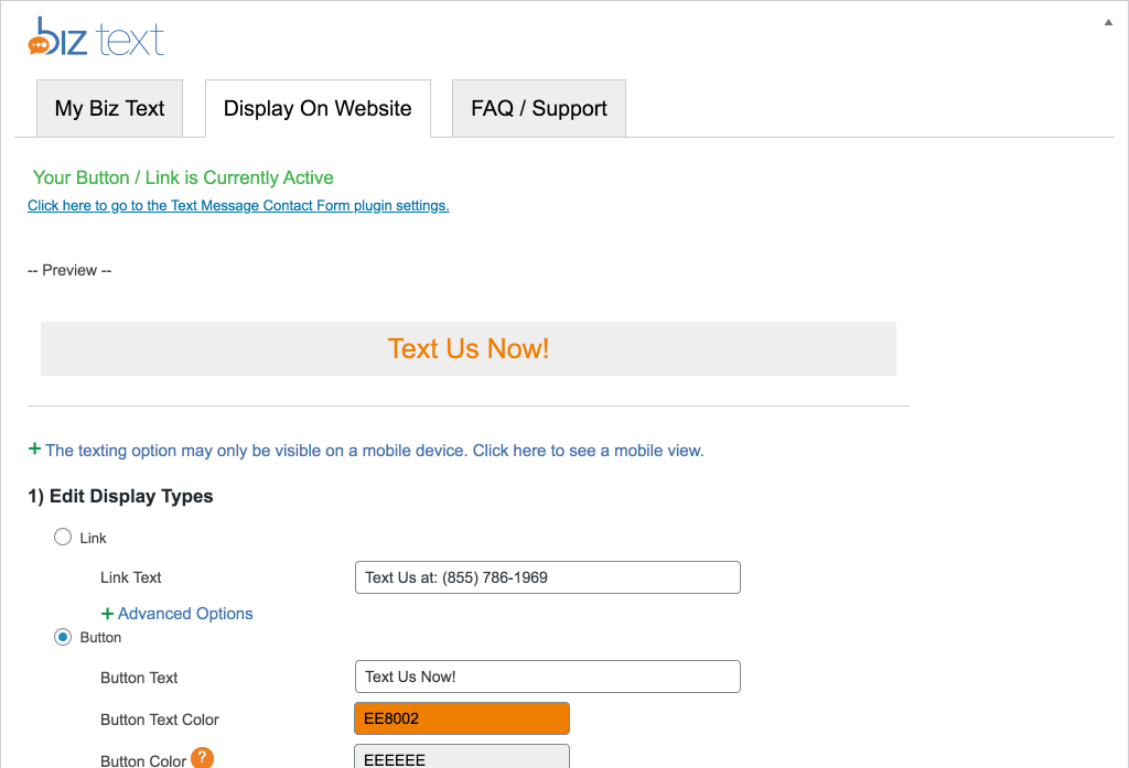 Three easy steps to displaying your Biz Text Number and receiving texts in minutes screenshot-4.(png|jpg|jpeg|gif).