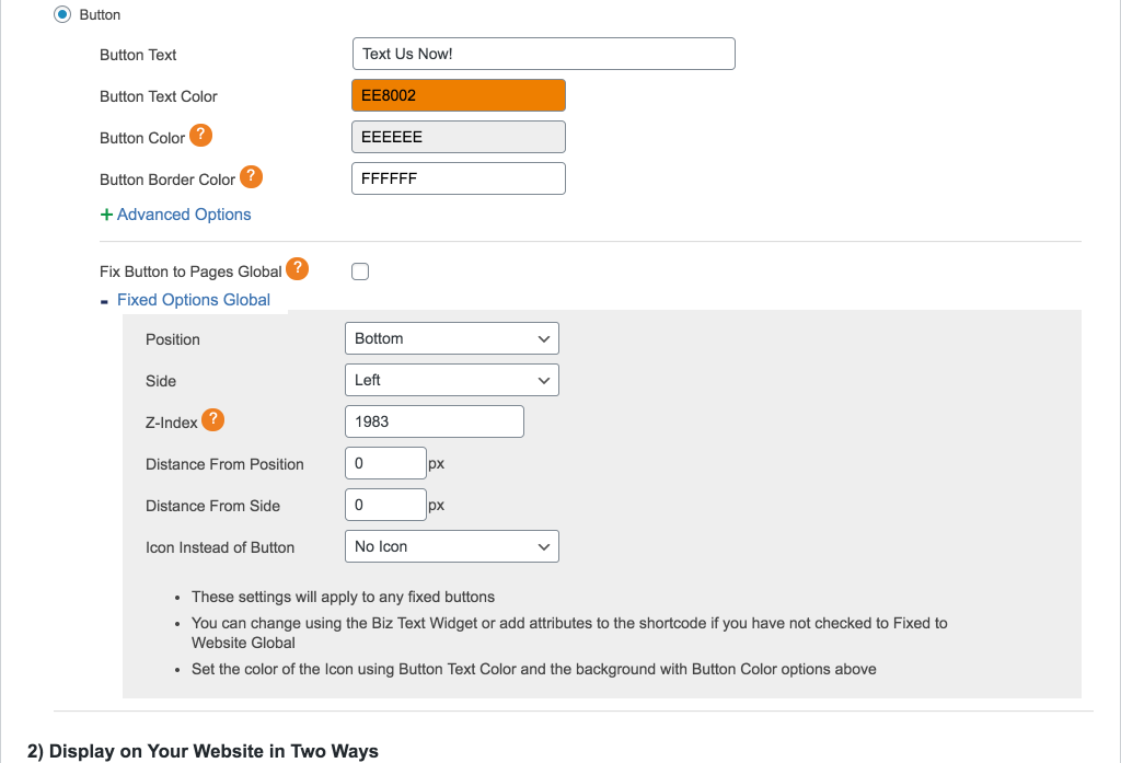Display on Website - Use shortcode or Biz Text Widget screenshot-7.(png|jpg|jpeg|gif).