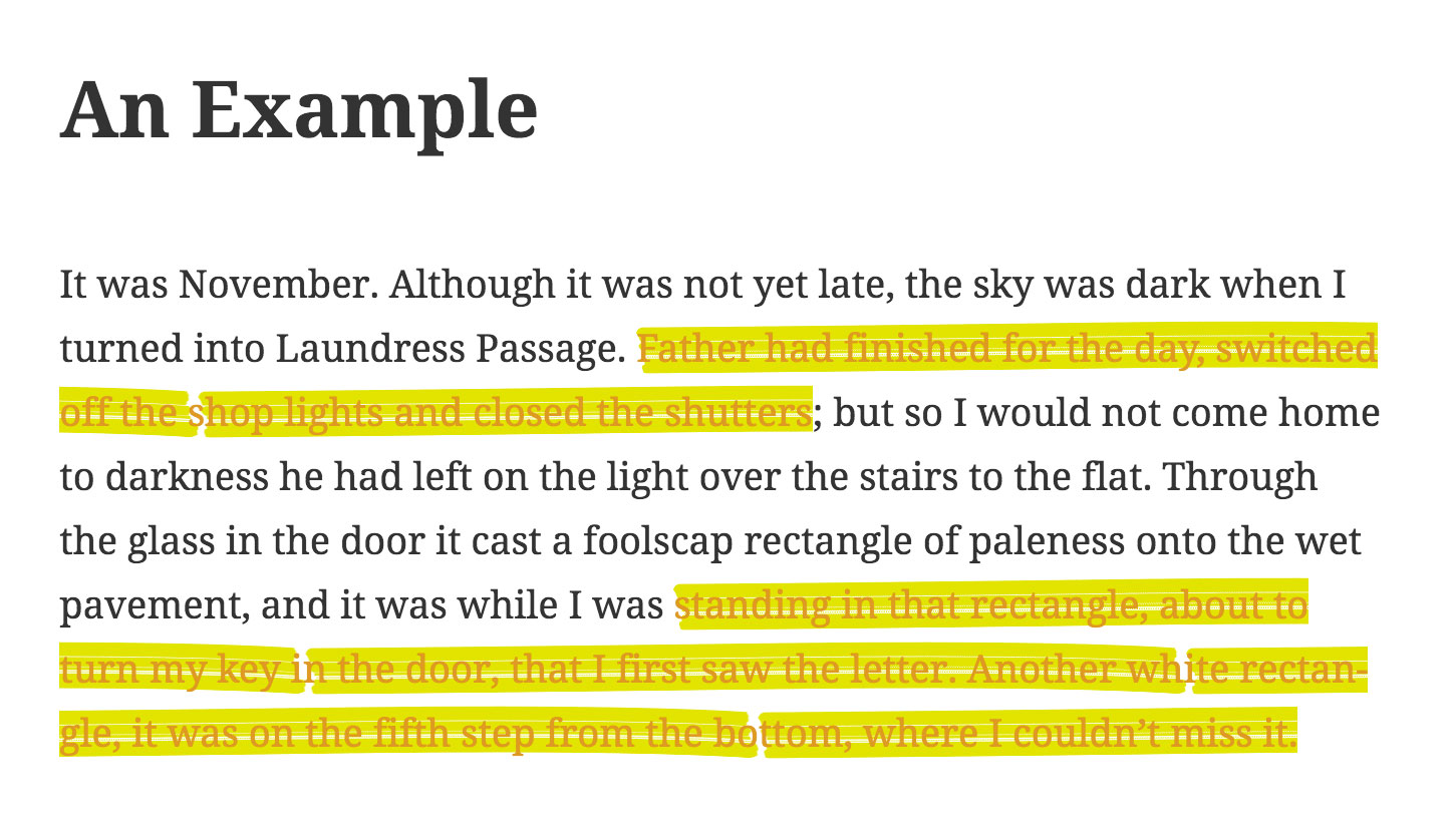 Result: Example of Highlighted Text.