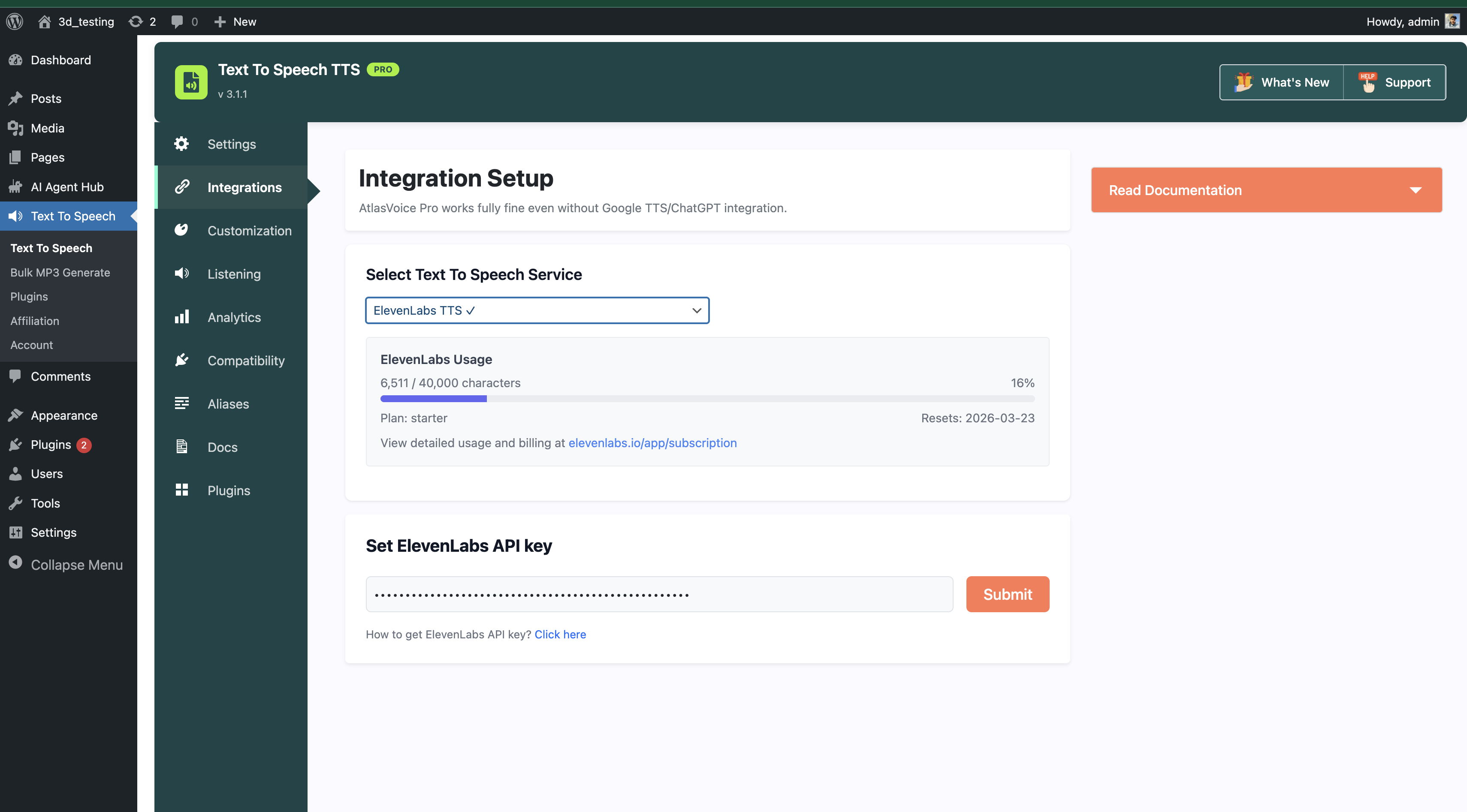 Post editor with individual TTS content customization.
