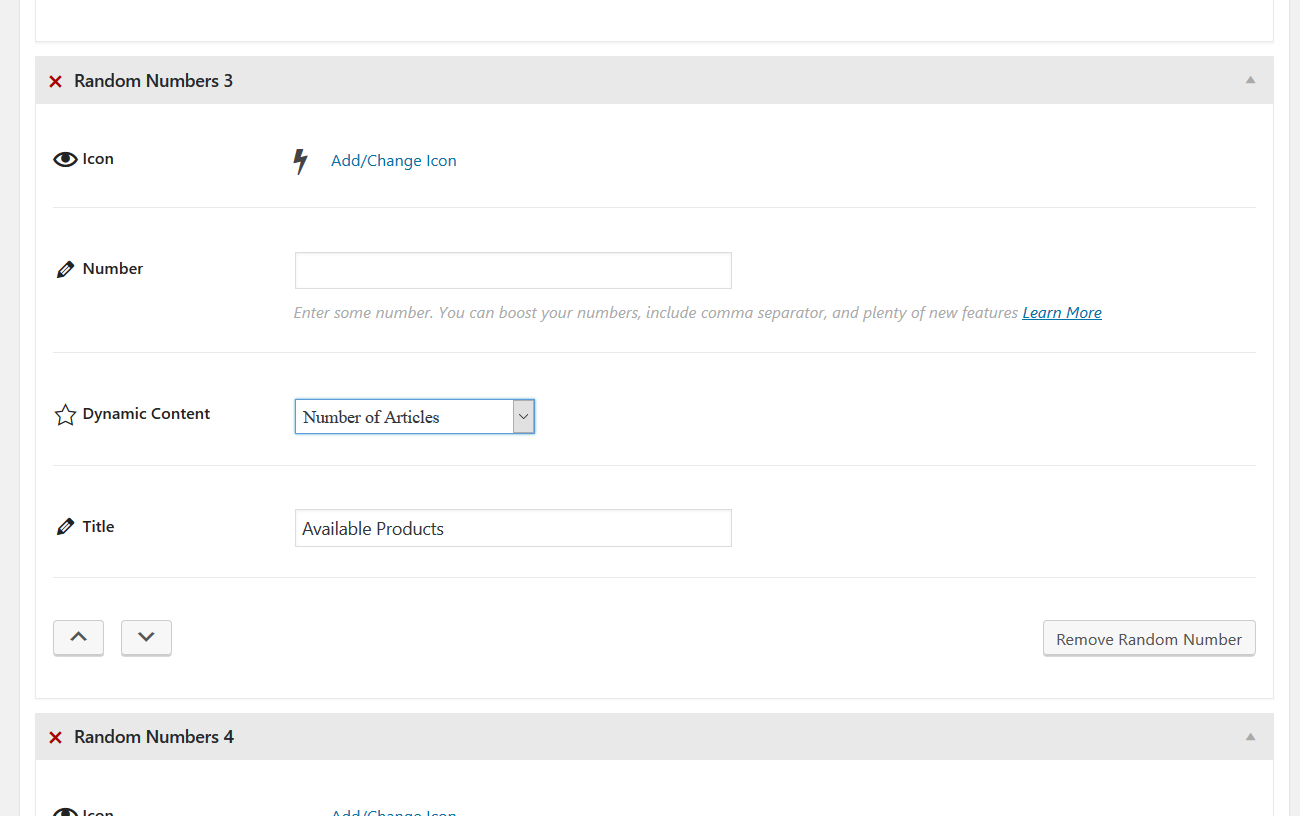 Number Fields option